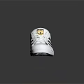 Classic White Sneakers With Black Stripes Gold Logo And Casual Design
