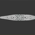 White Military Warship Model With Superstructure Antennas And Deck Equipment