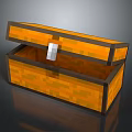 Orange Wooden Storage Box With Open Lid For Household Organizing And Storage