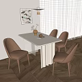 Modern Dining Table and Chair Combination Bar Dining Table and Chair 3d model