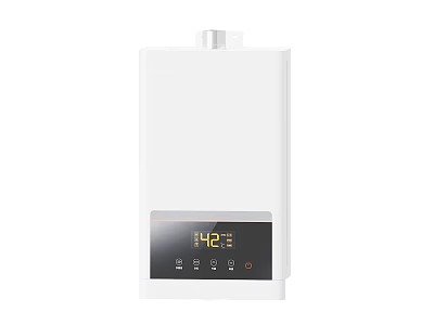 Modern White Gas Water Heater For Home With Digital 3d model