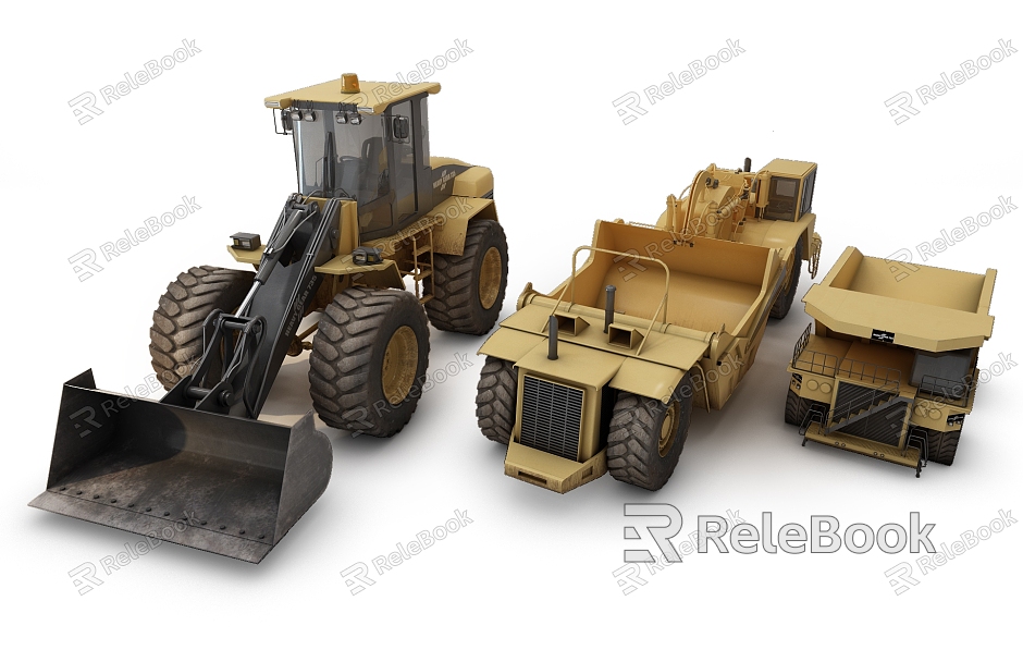 Modern excavator agricultural machinery car model