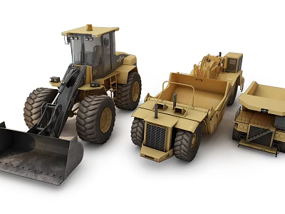 Heavy Duty Utility Vehicles For Construction And Industrial Engineering Operations 3d model