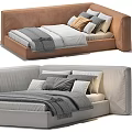 Modern Single Bed Designs With Pillows And Throws 3d model