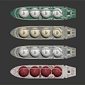 Multi Layered LNG Carrier Ships With Different Storage Tank Styles 3d model