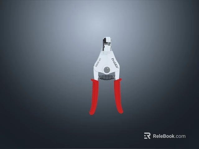 White Pliers With Red Handles For Secure Grip And Adjustment Tasks 3d model