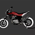 Modern Red Black And White Motorcycle Design With Single Seat Exhaust And White Wheels