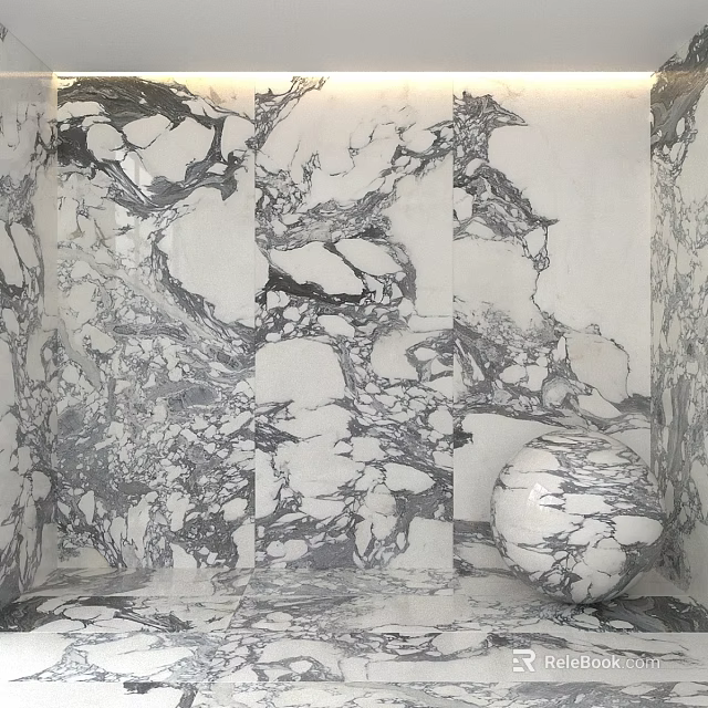 Marble Wall Components With Intricate Vein Patterns And Decorative Sphere 3d model