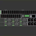 High Performance Rack Mounted Server With Multiple Drive Bays Green Indicator Lights And Gray Chassis 3d model