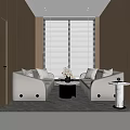Reception room Reception area Sofa Coffee table Venetian blinds 3d model