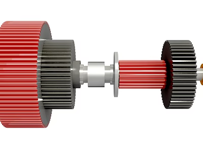 Durable Hardware Tools Featuring Red Black Gears And Metal Shaft Components 3d model