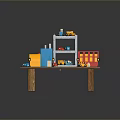Miniature Landscape with Multi level Buildings Colorful Blocks and Toy Cars on Wooden Table