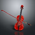 Red Classical Violin With Wooden Bow For Musical Practice And Daily Living Use