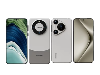 Huawei Smartphones Featuring Different Camera Designs Back Patterns And Curved Screen 3d model
