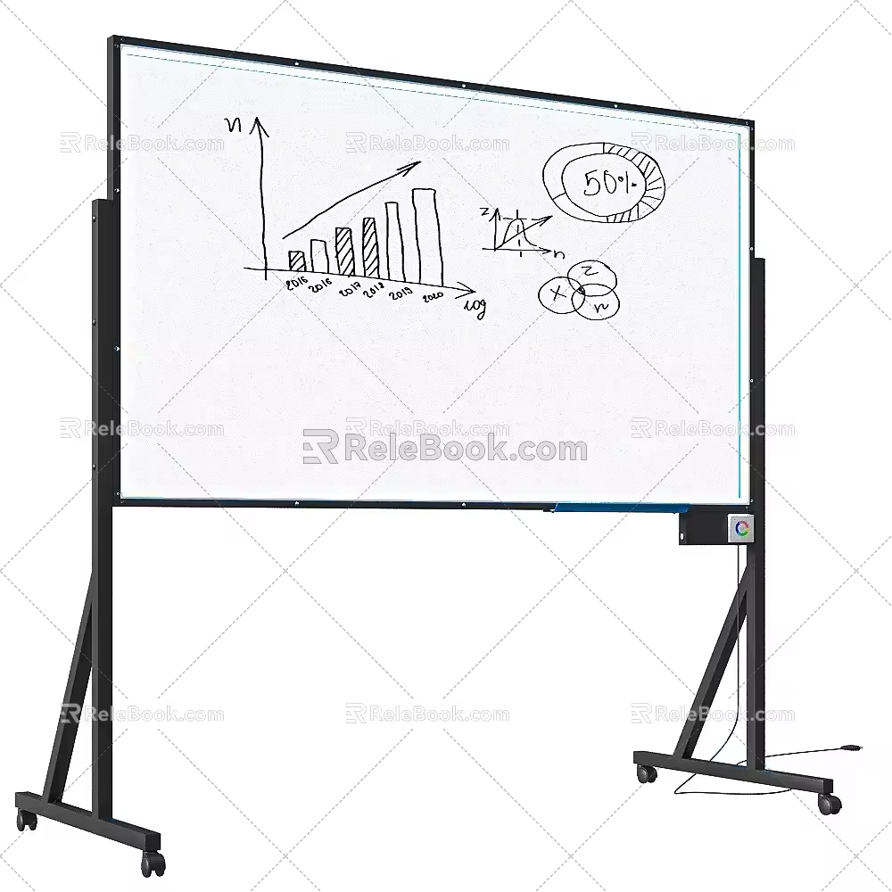 ASKELL Mobile Blackboard Display Rack 3d model