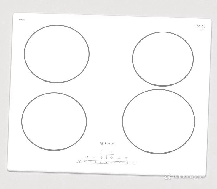 Kitchen Appliance Four Burner Cooktop Design With Size Measurement And Functional Layout 3d model 