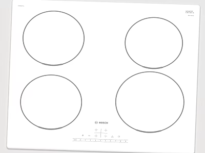 Kitchen Appliance Four Burner Cooktop Design With Size Measurement And Functional Layout 3d model