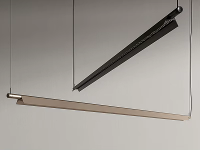Modern Pendant Lights With Geometric Design And Sleek Metallic Finish In Minimalist Interior 3d model