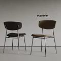 Modern POLIFORM Dining Chairs With Black And Brown Seats And Metal Frames