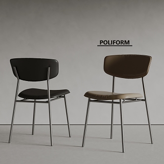 poliform Modern Dining Chair Single Chair Leather Chair 3d model