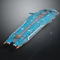 Blue Sci Fi Spaceship Model With Detailed Exterior And Streamlined Structure 3d model