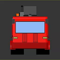 Detailed Red Fire Truck With Ladder And Top Equipment 3D Rendering