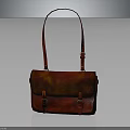 Stylish Red And Orange Gradient Leather Handbag With Shoulder Strap And Metal Buckle