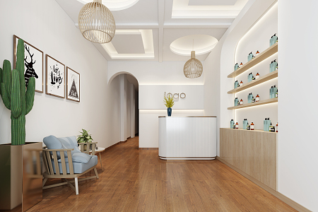 Modern Front Desk Nanjing Beauty Salon 3d model