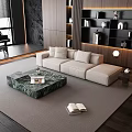 Italian sofa and coffee table combination 3d model