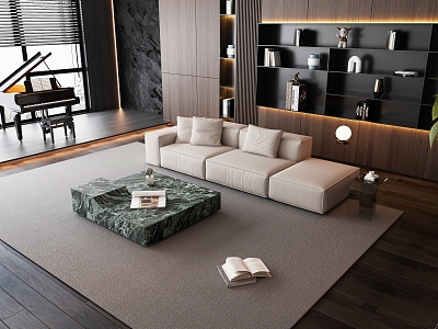 Italian sofa and coffee table combination 3d model