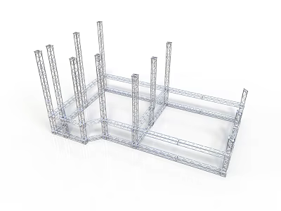 Metal Frame Construction Structure With Multiple Steel Bars And Support Beams 3d model