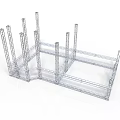Metal Frame Construction Structure With Multiple Steel Bars And Support Beams