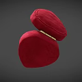 Elegant Gold Diamond Ring in Open Red Heart Shaped Jewelry Box