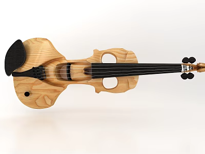 Modern Wooden Violin With Unique Body Shape And Handcrafted Acoustic Features 3d model