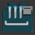 Blue Industrial Equipment With Curved Pipes Metal Handle And Square Structure Design