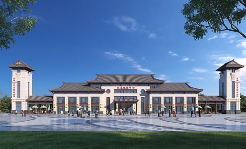 New Chinese Tourist Service Center 3d model