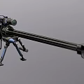 Tactical Sniper Rifle With High Precision Scope And Bipod Support Stand 3d model