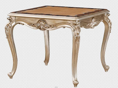 Ornate Golden Side Table With Carved Details And Curved Decorative Legs 3d model