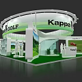 Kappa Golf Exhibition Booth With Green White Design And Mannequins