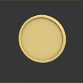Golden Circular Household Living Product With Intricate Engraved Floral Patterns And Shiny Surface