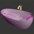 Modern White Freestanding Bathtub with Chrome Faucet and Oval Shape
