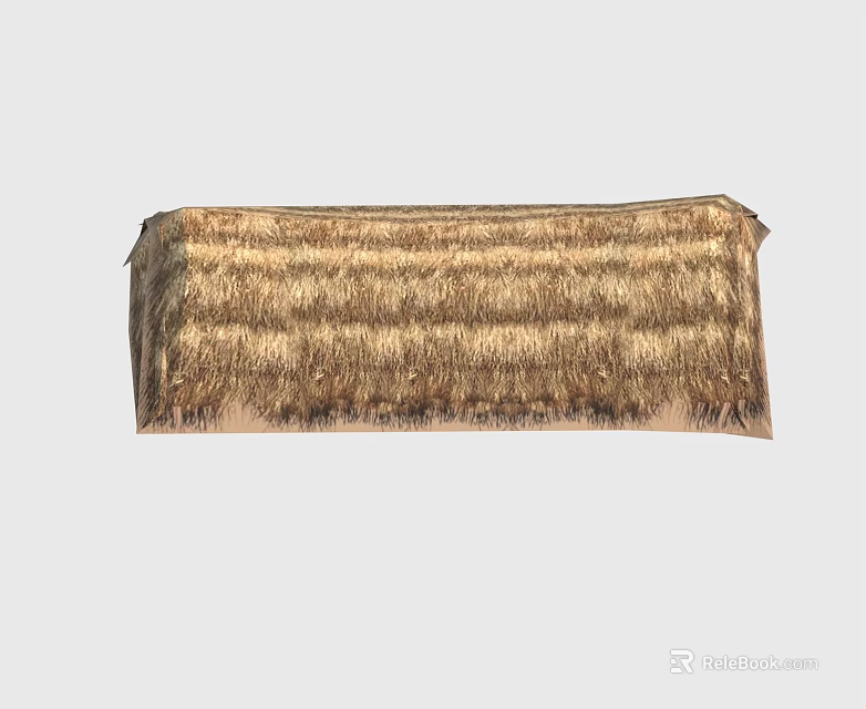 Natural Thatch Roof Building Component With Striped Texture And Brown Surface 3d model 