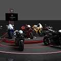 Modern motorcycle display stand 3d model