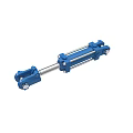 Industrial Blue Hydraulic Cylinder Equipment With Piston Rod And Mounting Ends