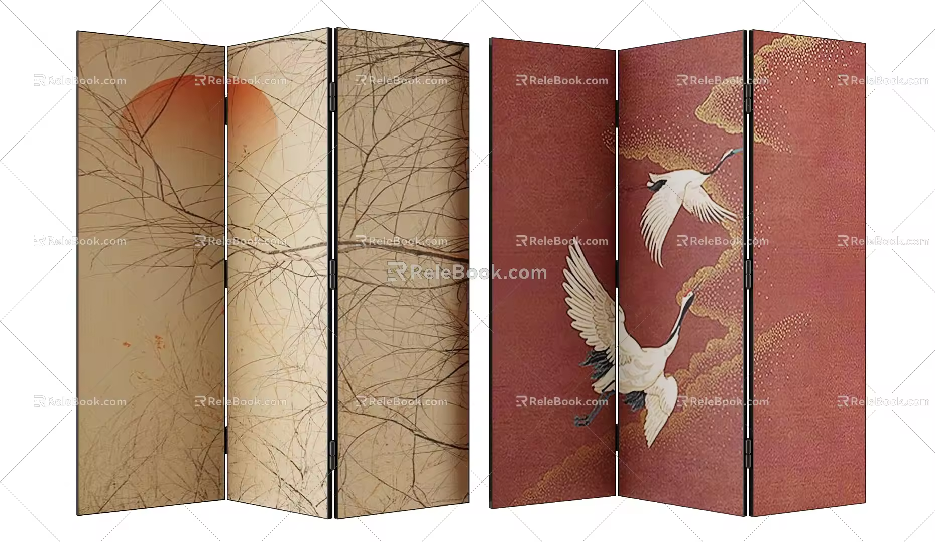 new chinese style screen 3d model