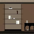 Contemporary Wall Mounted Bookshelf with LED Lighting Multiple Shelves Books Sculpture and Decor