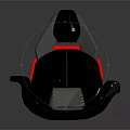 Modern Ergonomic Furniture Chair With Carbon Fiber Structure And Red Accents
