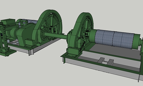 Modern winch hoist equipment 3d model