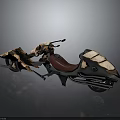 Futuristic Space Motorcycle With Cosmic Skeletal Texture Metallic Frame And Interstellar Design 3d model