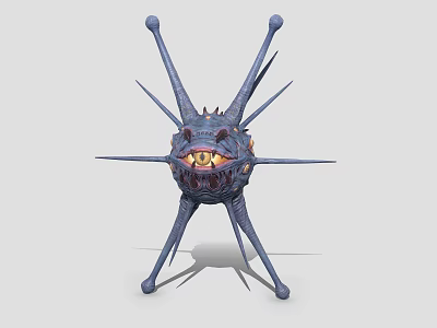 Spiky Alien Monster With Large Yellow Eye And Multiple Legs 3D Render Design 3d model